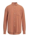 Xagon Man Shirt Camel Size L Tencel, Linen, Cotton In Beige