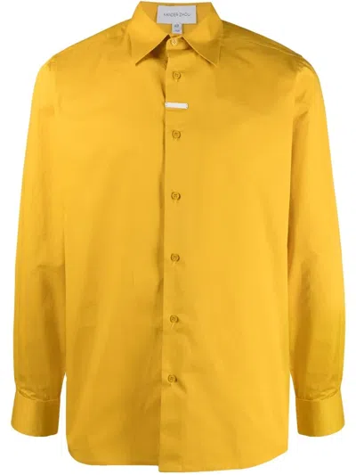 Xander Zhou Plaque-detail Shirt In Yellow