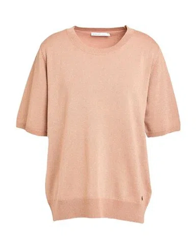 Xandres Gold Woman Sweater Camel Size Xxl Wool, Metal, Cashmere In Neutral