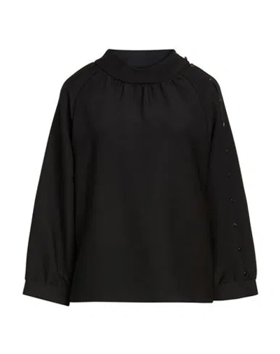 Xandres Gold Woman Top Black Size 6 Polyester, Recycled Polyester