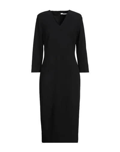 Xandres Woman Midi Dress Black Size 8 Viscose, Polyester, Elastane In Black
