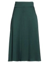Xandres Woman Midi Skirt Dark Green Size 10 Acetate, Viscose In Green