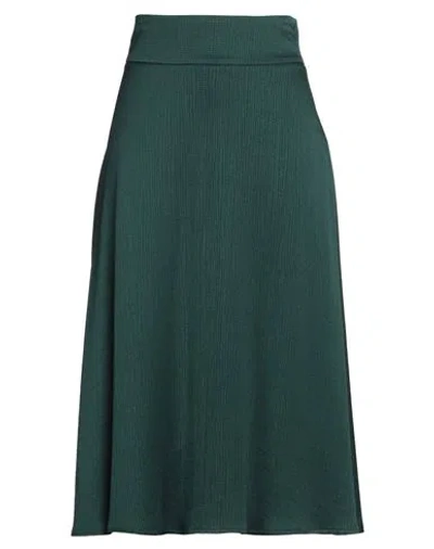 Xandres Woman Midi Skirt Dark Green Size 10 Acetate, Viscose