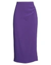 Xandres Woman Midi Skirt Dark Purple Size 14 Polyester, Recycled Polyester