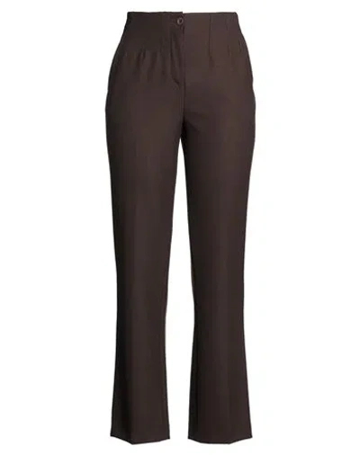 Xandres Woman Pants Brown Size 6 Recycled Polyester, Viscose, Wool, Elastane In Black