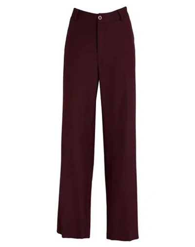 Xandres Woman Pants Burgundy Size 20 Recycled Polyester, Viscose, Wool, Elastane In Red