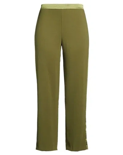 Xandres Woman Pants Military Green Size 22 Recycled Polyester, Polyester