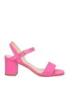 Xandres Woman Sandals Fuchsia Size 10 Leather In Pink