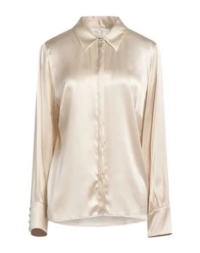 Xandres Woman Shirt Beige Size 16 Silk, Viscose, Elastane