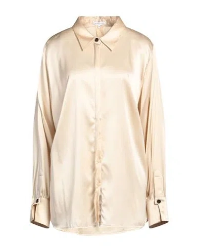 Xandres Woman Shirt Beige Size 20 Silk, Elastane