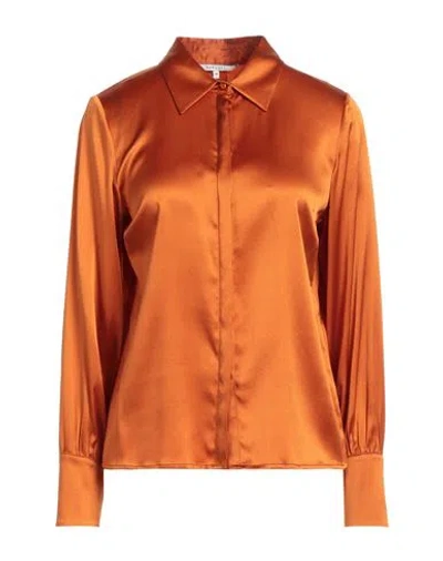 Xandres Woman Shirt Rust Size 6 Silk, Elastane In Red