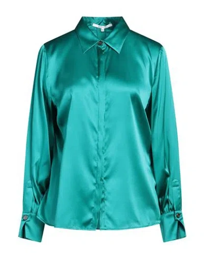 Xandres Woman Shirt Turquoise Size 8 Silk, Elastane In Blue