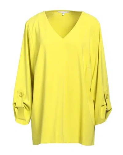 Xandres Woman Top Acid Green Size 22 Recycled Polyester, Polyester, Polyurethane In Yellow