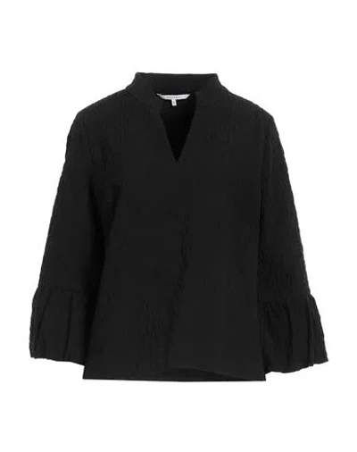 Xandres Woman Top Black Size 6 Polyester, Polyamide, Cotton