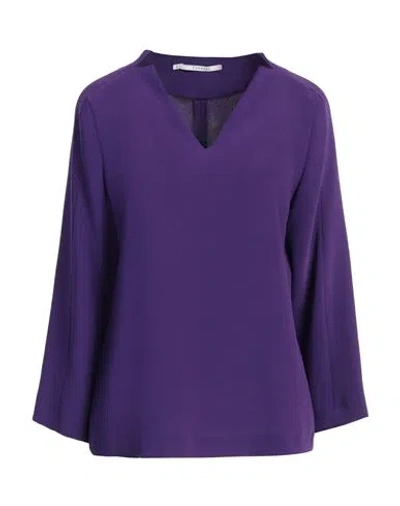 Xandres Woman Top Purple Size 8 Polyester, Recycled Polyester