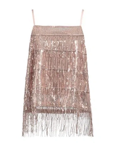 Xandres Woman Top Rose Gold Size 16 Polyester