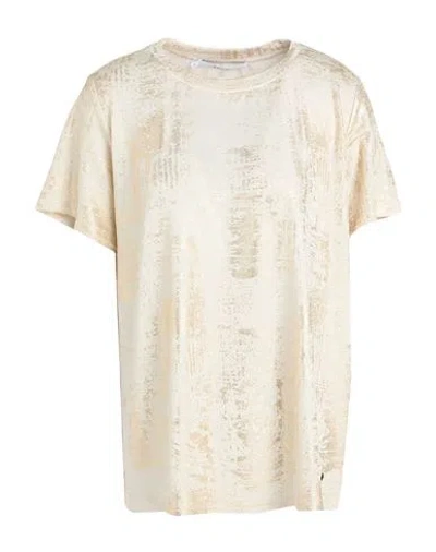 Xandres Woman T-shirt Gold Size Xl Polyester, Elastane In Neutral