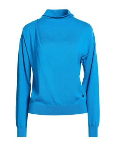 Xandres Woman Turtleneck Azure Size Xs Merino Wool In Blue