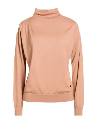 Xandres Woman Turtleneck Camel Size L Merino Wool In Brown