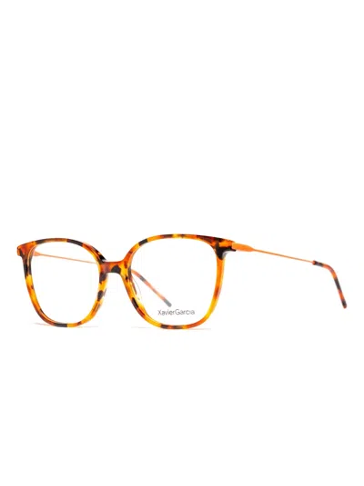 Xavier Garcia Design Tortoiseshell Round-frame Glasses In Orange