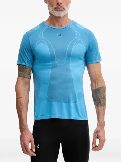 X-bionic Logo-patch Panelling T-shirt In Blue