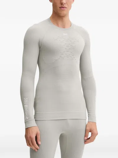 X-bionic Ribbed-knit Perforated Long-sleeve Top In White