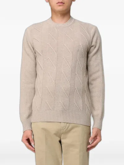 Xc Cable-knit Crew-neck Sweater In Neutral