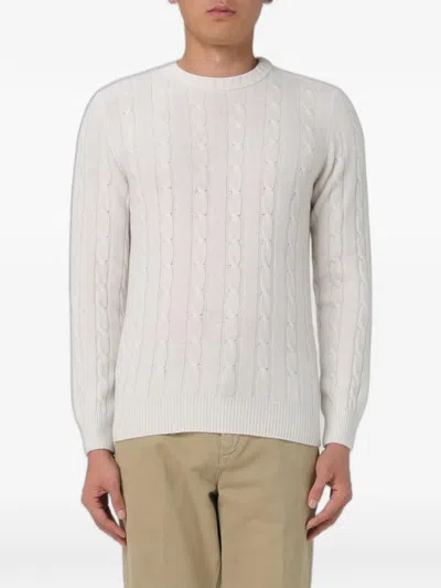 Xc Cable-knit Crew-neck Sweater In White