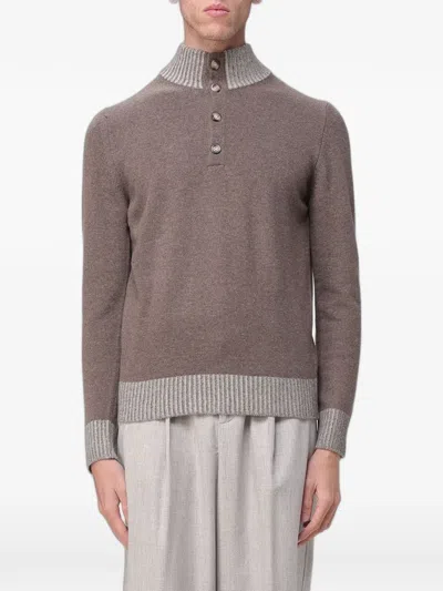 Xc Contrast-trim Funnel-neck Sweater In Multi