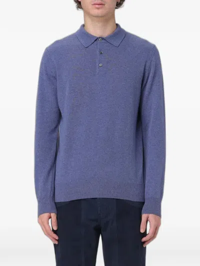 Xc Fine-knit Polo Shirt In Blue