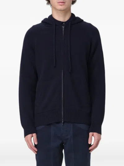 Xc Knitted Zip-up Hoodie In Blue
