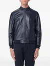 Xc Leather Bomber Jacket In Multi