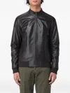 Xc Leather Bomber Jacket In Black