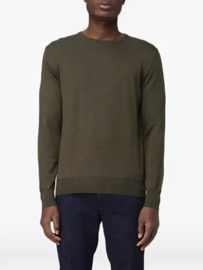 Xc Merino-wool Crew-neck Sweater In Green