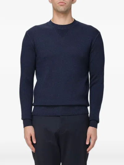 Xc Merino-wool Elbow-patch Sweater In Blue