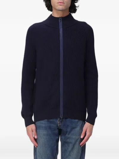 Xc Ribbed-knit Zip-up Cardigan In Blue