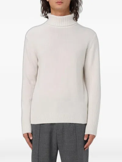 Xc Roll-neck Ribbed-trim Sweater In Neutral
