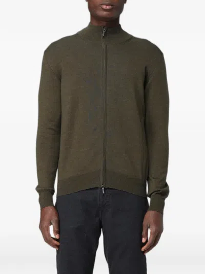 Xc Zip-up Merino Wool Cardigan In Green