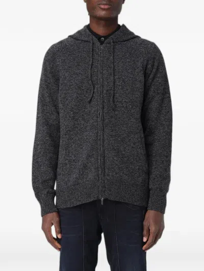 Xc Zip-up Wool Cardigan In Gray