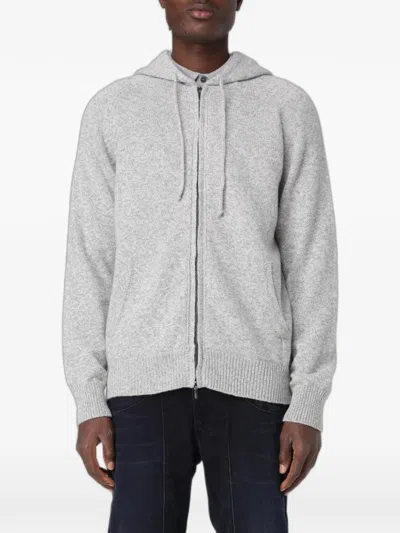 Xc Zip-up Wool Hoodie In Gray