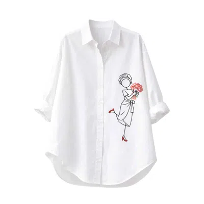Xclamations Uk Women's Flower Girl Shirt - White