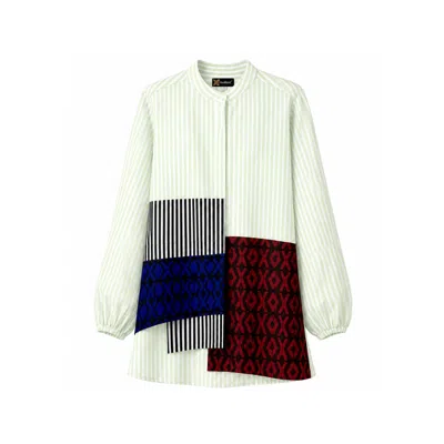 Xclamations Uk Women's Green Shero Tunic - Mint And White Stripes