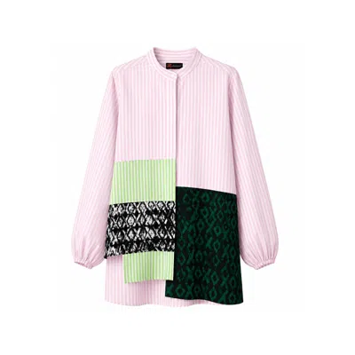 Xclamations Uk Women's Shero Tunic - Pink And White Stripes