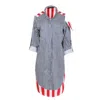 Xclamations Uk Women's Titi Tunic  - Blue And Red Stripes In Blue