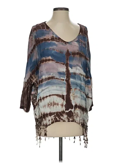 Pre-owned Xcvi 3/4 Sleeve Blouse In Blue