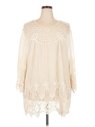 Pre-owned Xcvi 3/4 Sleeve Blouse In Ivory