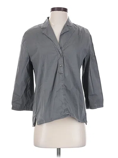 Pre-owned Xcvi 3/4 Sleeve Button Down Shirt In Gray