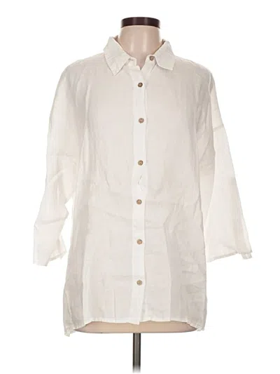 Pre-owned Xcvi 3/4 Sleeve Button Down Shirt In Ivory