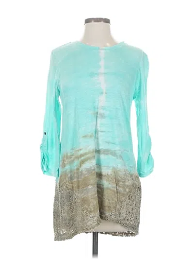 Pre-owned Xcvi 3/4 Sleeve T-shirt In Blue