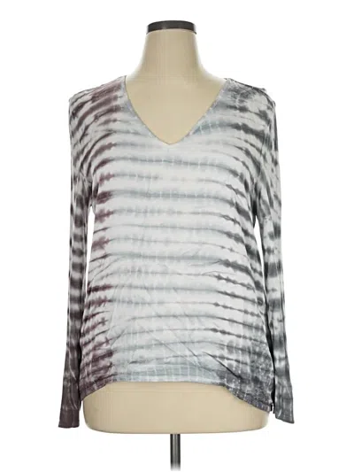 Pre-owned Xcvi 3/4 Sleeve T-shirt In Gray